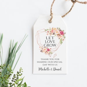 Lassen Sie Liebe wachsen Favor Tags Pflanzensamen, Brautdusche Tag, lassen Sie Liebe wachsen Favor Hochzeit Tags Pflanzen Tags, Seed Packet Tag, Pastellblüten
