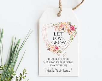 Let Love Grow Wedding Favor Tags Plant Seeds, Bridal Shower Tag, Let Love Grow Favor Wedding Tags Plant Tags, Seed Packet Tag, Pastel Blooms