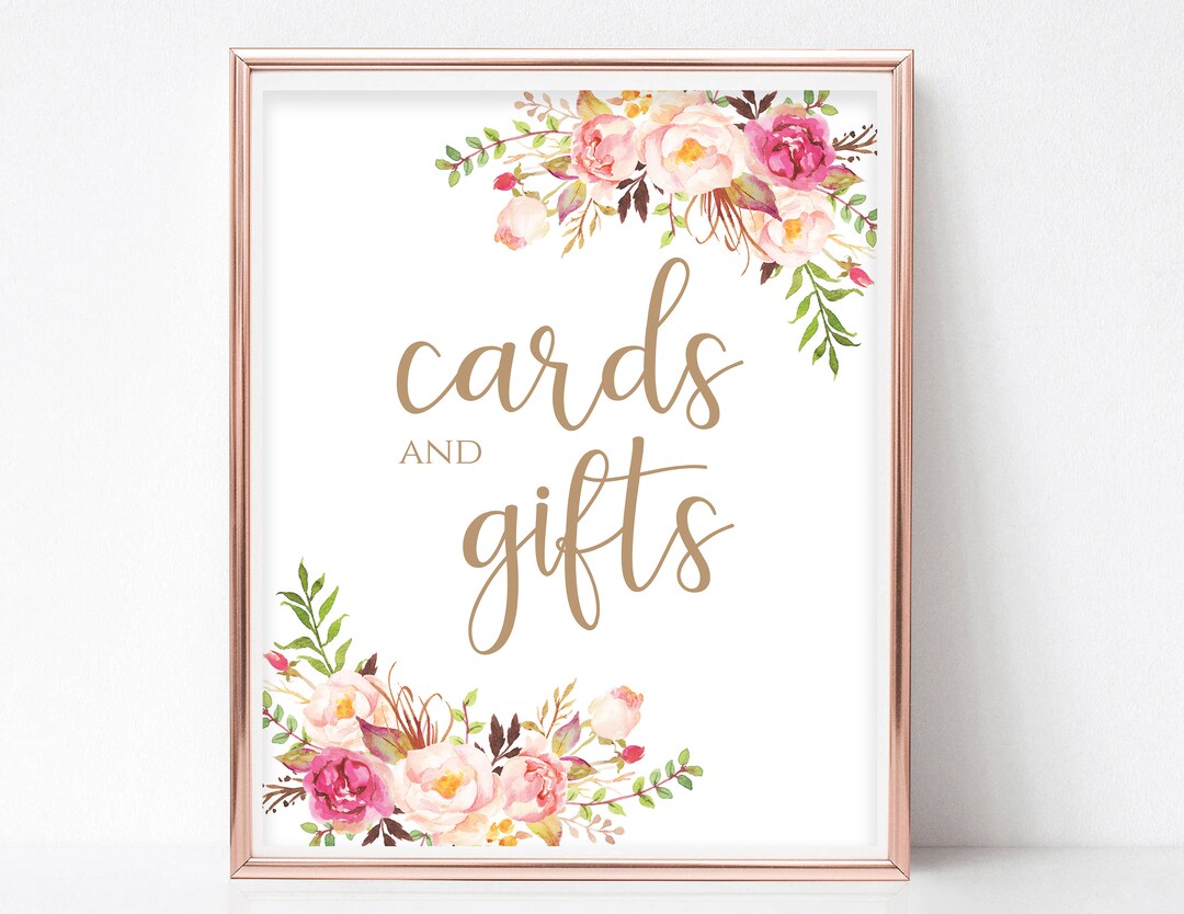Cards and Gifts Printable Wedding Poster Cards and Gifts Sign Printable ...