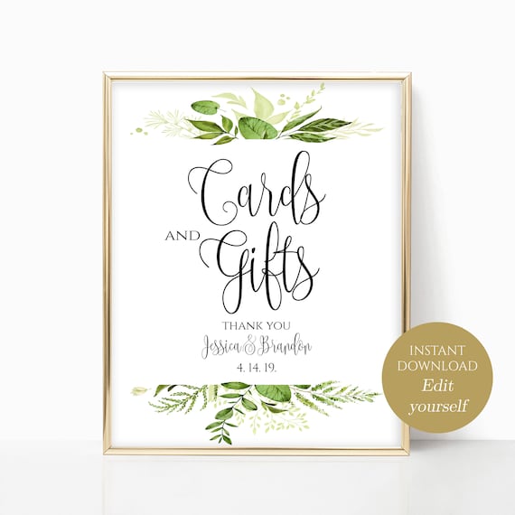 Personalized Cards and Gifts Sign Wedding Poster Gift Table - Etsy