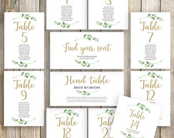 Printable Wedding Seating Template Seating Plan Wedding Seating Cards Table Cards Seating Cards Floral Seating Chart Template Jasmine