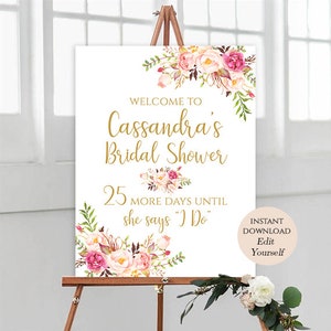 Welcome Sign Template Welcome Bridal Shower Sign Bridal Shower Decor Fully Editable Welcome Sign For Bridal Shower Welcome Template Custom