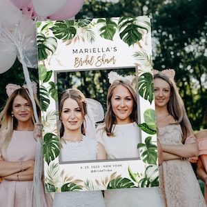 Tropical Photo Prop Frame, Palms Wedding Photo Booth, Instant Download, Templett, SPP