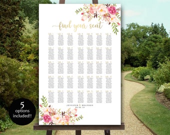 Large Seating Chart Template 5 Sizes up to 350 Editable Wedding Table Seating Chart Poster Seating Plan Find Your Table Wedding Seating Sign