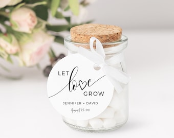 Let Love Grow Favor Tag: Wedding, Shower Label (Instant Download, SPC)