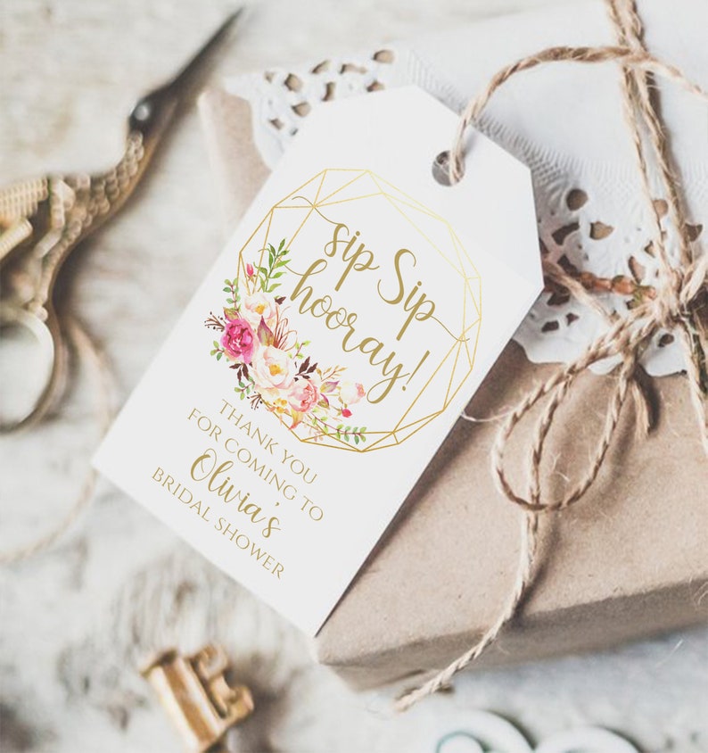 Thank You Tags Printable Thank You Tags Template Thank You Tags Instant Download Wedding Thank You Gift Tags Pastel Blooms Sip Sip Hooray