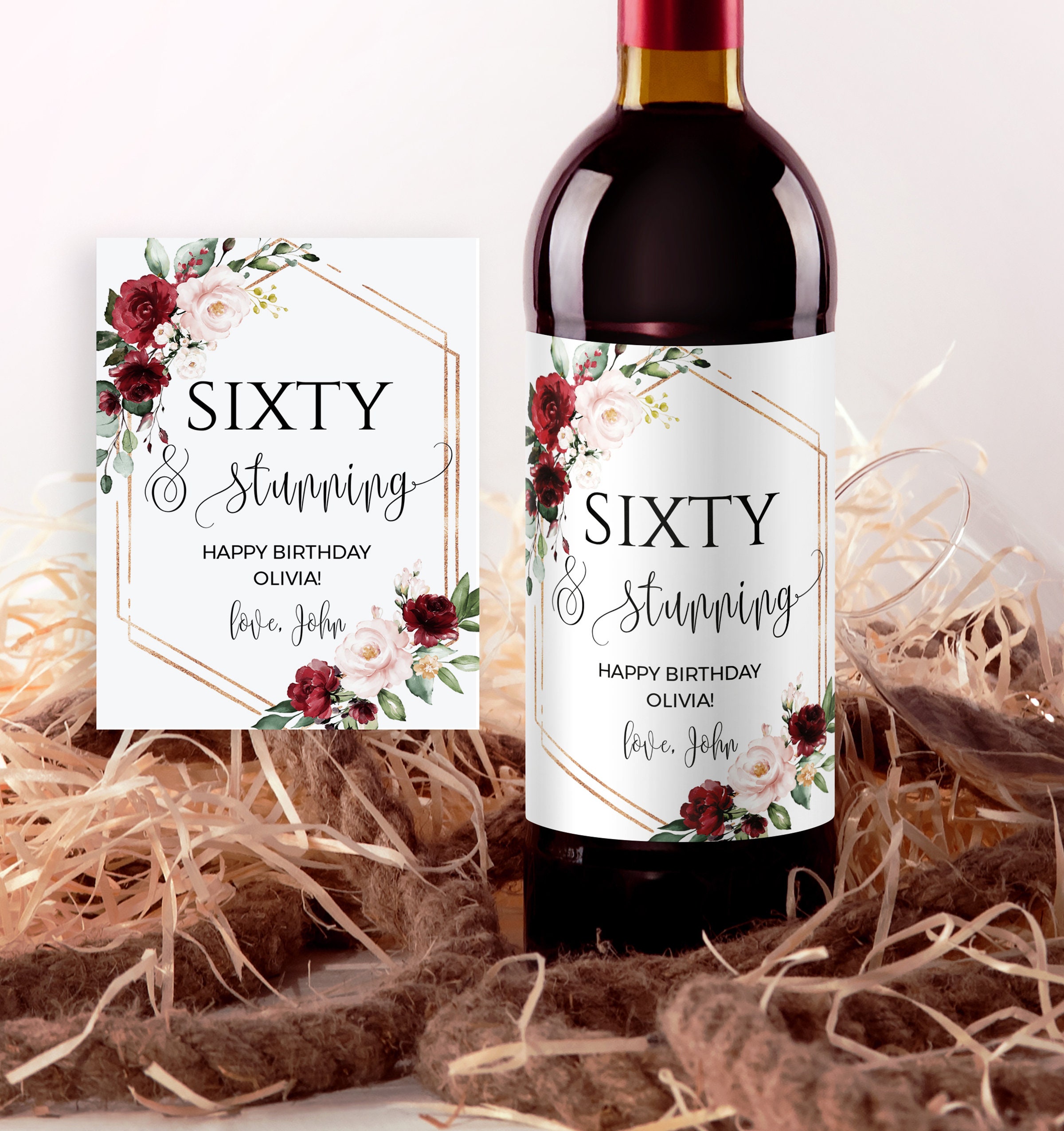 Wine Label Birthday Wine Labels Wine Bottle Label Template Etsy Canada