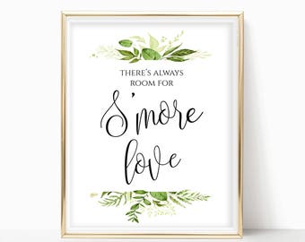 Printable S'more Bar Sign DIY Wedding Smores Label Treat Yourself to Smore Love Smores Bar Station Sign S'more Wedding 8x10,5x7,4x6 Greenery