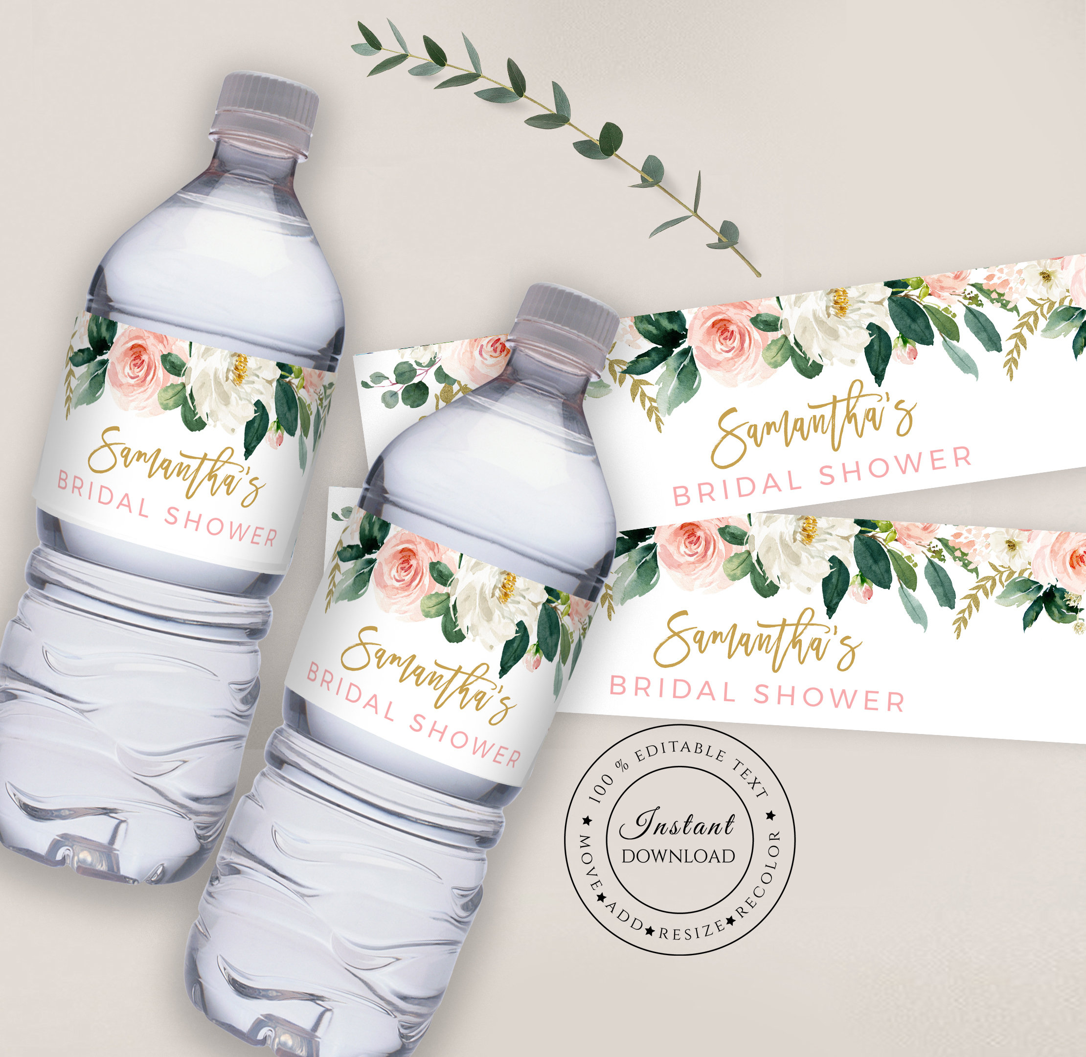 bridal-shower-water-bottle-label-template-blush-floral-bridal-etsy