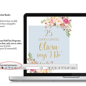 Days Until She Says I Do Sign Printable Bridal Shower Sign Bridal Sign ...