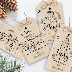 Christmas Tags Template Christmas Gift Tags Printable Xmas Tags Personalized Christmas Tags Christmas Gift Tag Template Editable Set of 4