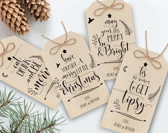 Christmas Tags Template Christmas Gift Tags Printable Xmas Tags Personalized Christmas Tags Christmas Gift Tag Template Editable Set of 4