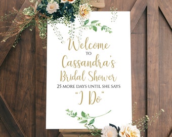 Printable Welcome Bridal Shower Sign Bridal Shower Decor Editable Welcome Template Welcome Signs for Bridal Shower Instant Download Jasmine