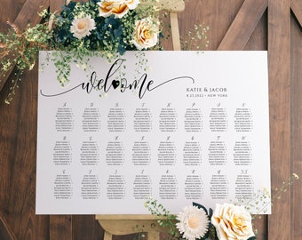 Wedding Seating Chart, Printable Seating Plan Sign, Editable, Instant Download, Templett, SPC