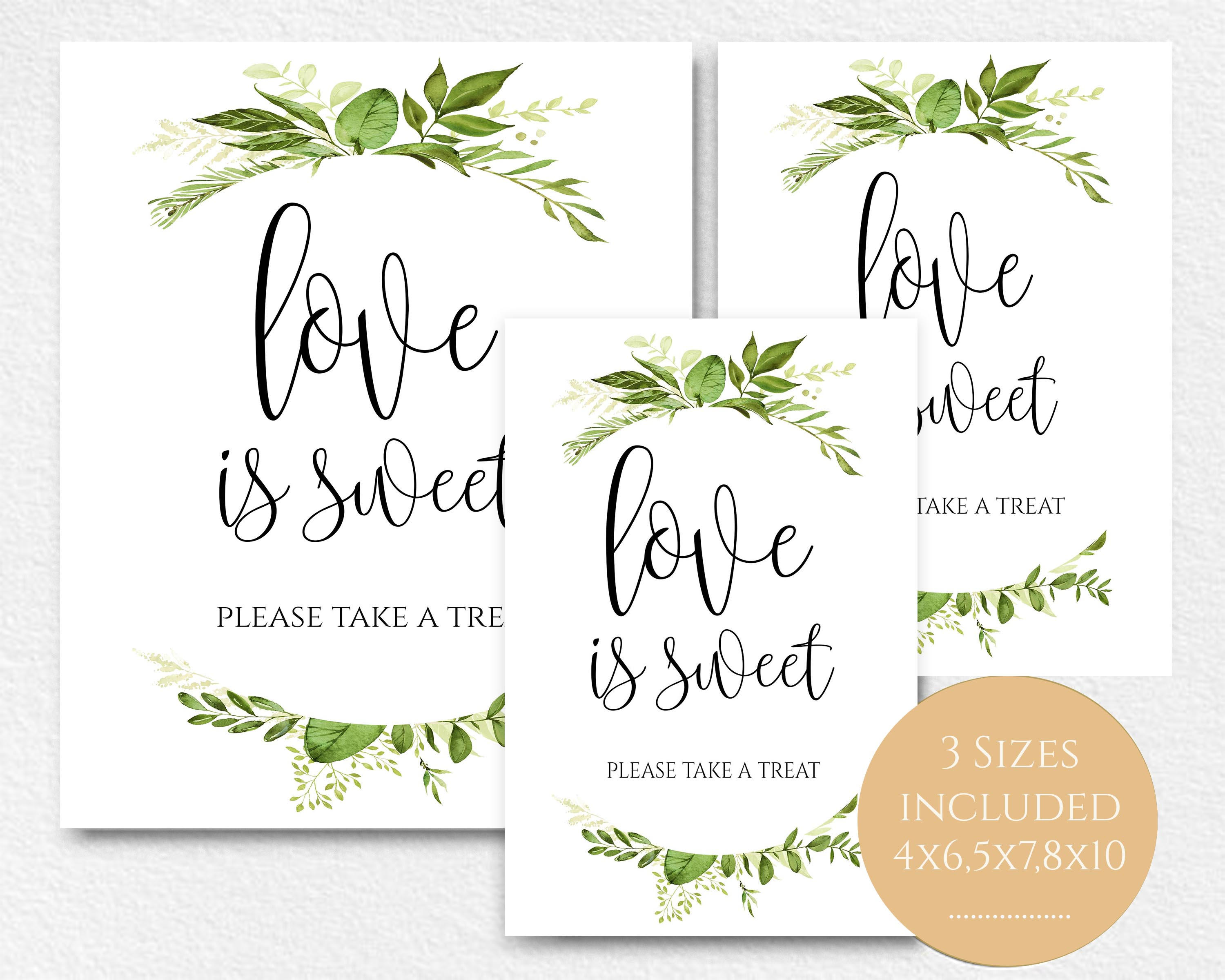 Love is Sweet Printable Love is Sweet Sign Dessert Table Sign - Etsy