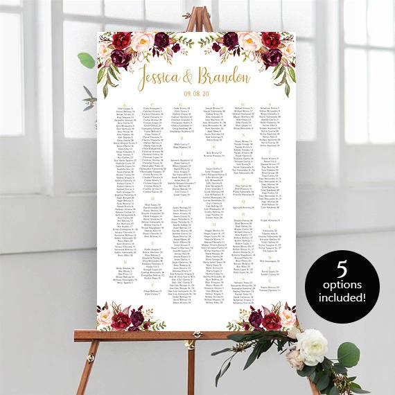 Editable Wedding Seating Chart Template