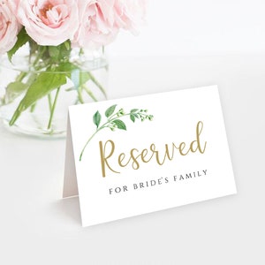 Gold Reserved Sign Reserved Printable Reserved Wedding Sign Reserved Table Sign Wedding Printable Wedding Templates PDF Instant Download