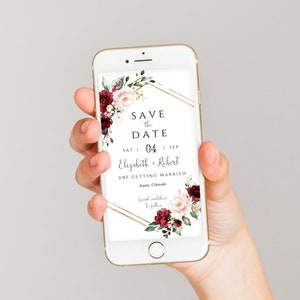 Save the Date Electronic Invitation Template Wedding Date Announcement, Instant Download, 100% Editable Text, Templett, SRF