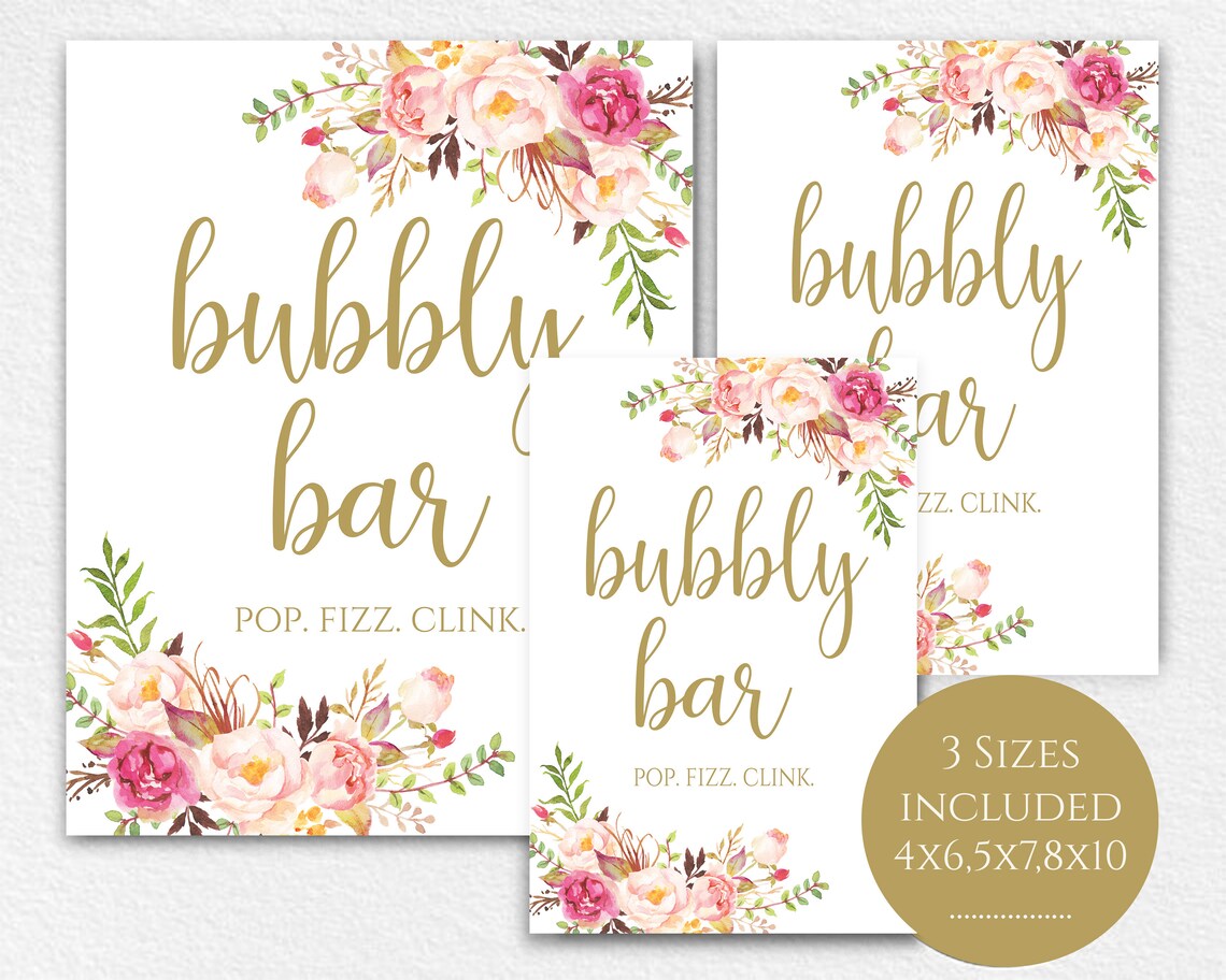 Bubbly Bar Printable Bubbly Bar Sign Printable Bar Signs Pop | Etsy