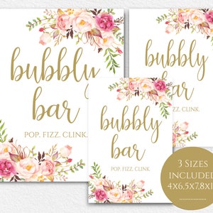 Bubbly Bar Printable Bubbly Bar Sign Printable Bar Signs Pop Fizz Clink ...