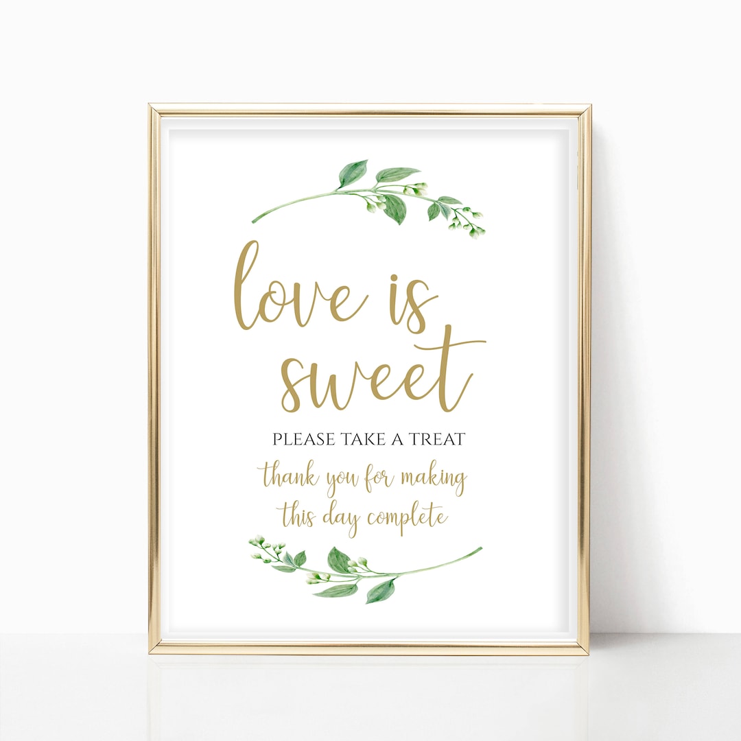 Love is Sweet Printable Love is Sweet Sign Dessert Table Sign Wedding Reception Sign Instant ...