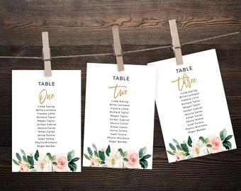 Wedding Seating Card, Seating Chart Cards, Hanging Seating Card Template, Edit with Templett, SPB