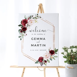 Wedding Welcome Sign Template, Printable Wedding Poster, Instant Download, Templett, SRF