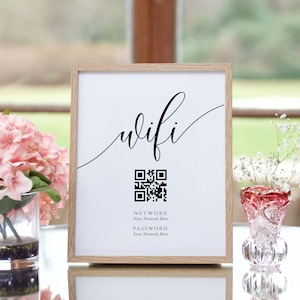 Editable WiFi Password Sign Template: Custom QR Code Print (Digital Download, SPC)