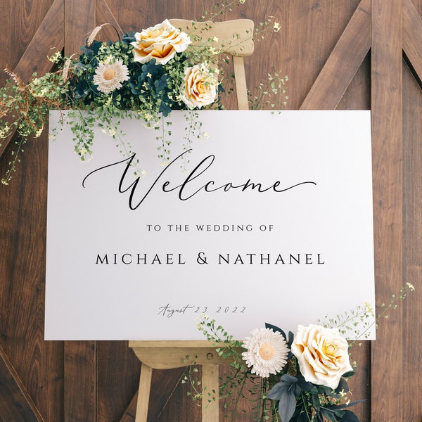 Wedding Welcome Sign Printable Welcome to our Wedding Poster, Printable, Editable, Templett, Instant Download, SPOM