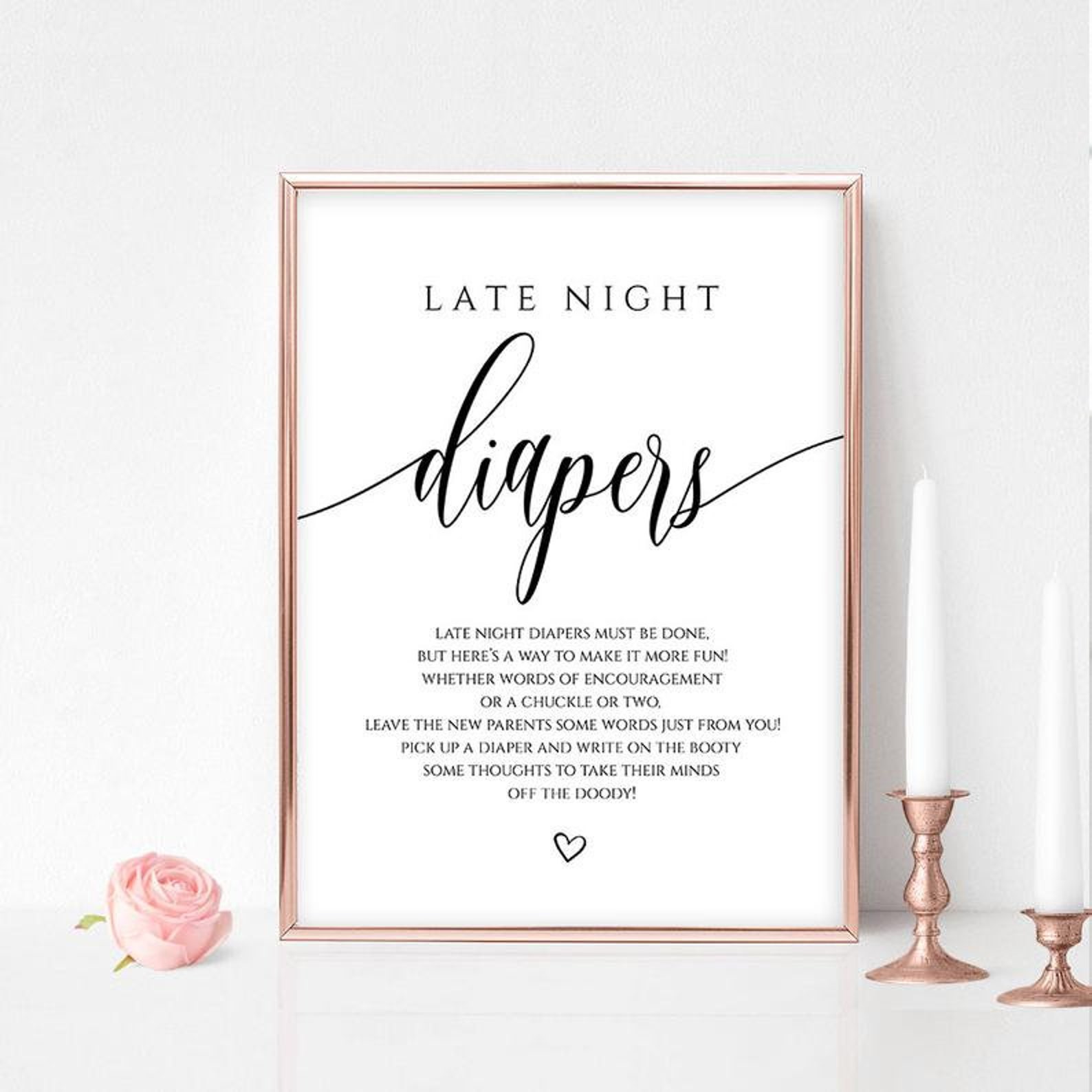 Minimalist Late Night Diapers Sign Printable Editable - Etsy