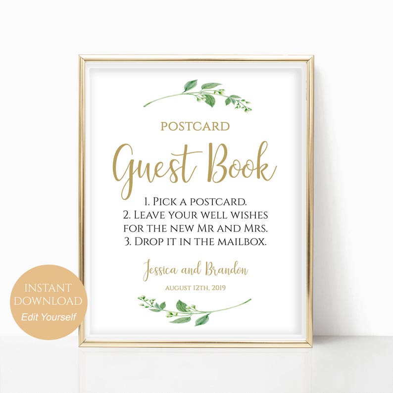 Printable Postcard Guestbook Signal Printable Visitor E book Signal Wedding day Guestbook Possibility Gust E-book Marriage ceremony Templates 4x6, 5x7, 8x10 Jasmine photograph relating to Printable Guest Book referred to as Printable Postcard Guestbook Indication Printable Visitor Guide Indicator Marriage ceremony Guestbook Option Gust Ebook Marriage ceremony Templates 4x6, 5x7, 8x10 Jasmine