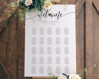 Bohemian Wedding Welcome Sign Template, Modern Wedding Welcome Sign, Minimalist Wedding Welcome Sign Printable, Instant Download, SPC