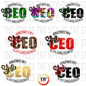 CEO Bundle, Minding My Black Owned Business PNG Instant Download, Support Black owned businesses, POC Female Entrepreneur, Empower Women