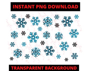 Leopard Snowflake PNG Digital Paper, Instant Download, Sublimation Print Download, Transparent Background, Christmas PNG for sublimation