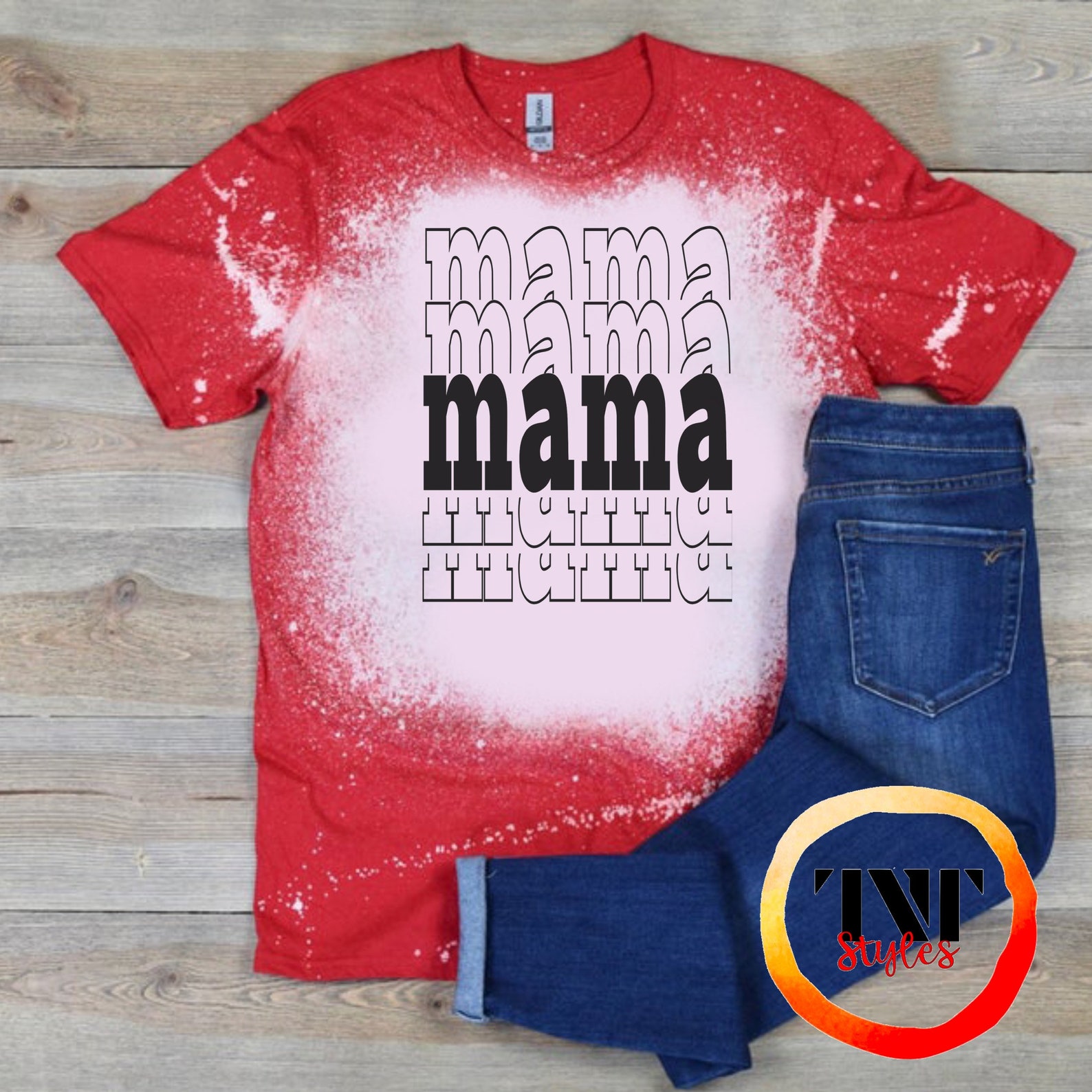 Mama Design on Bleached Shirt Motherhood Shirt for Moms - Etsy