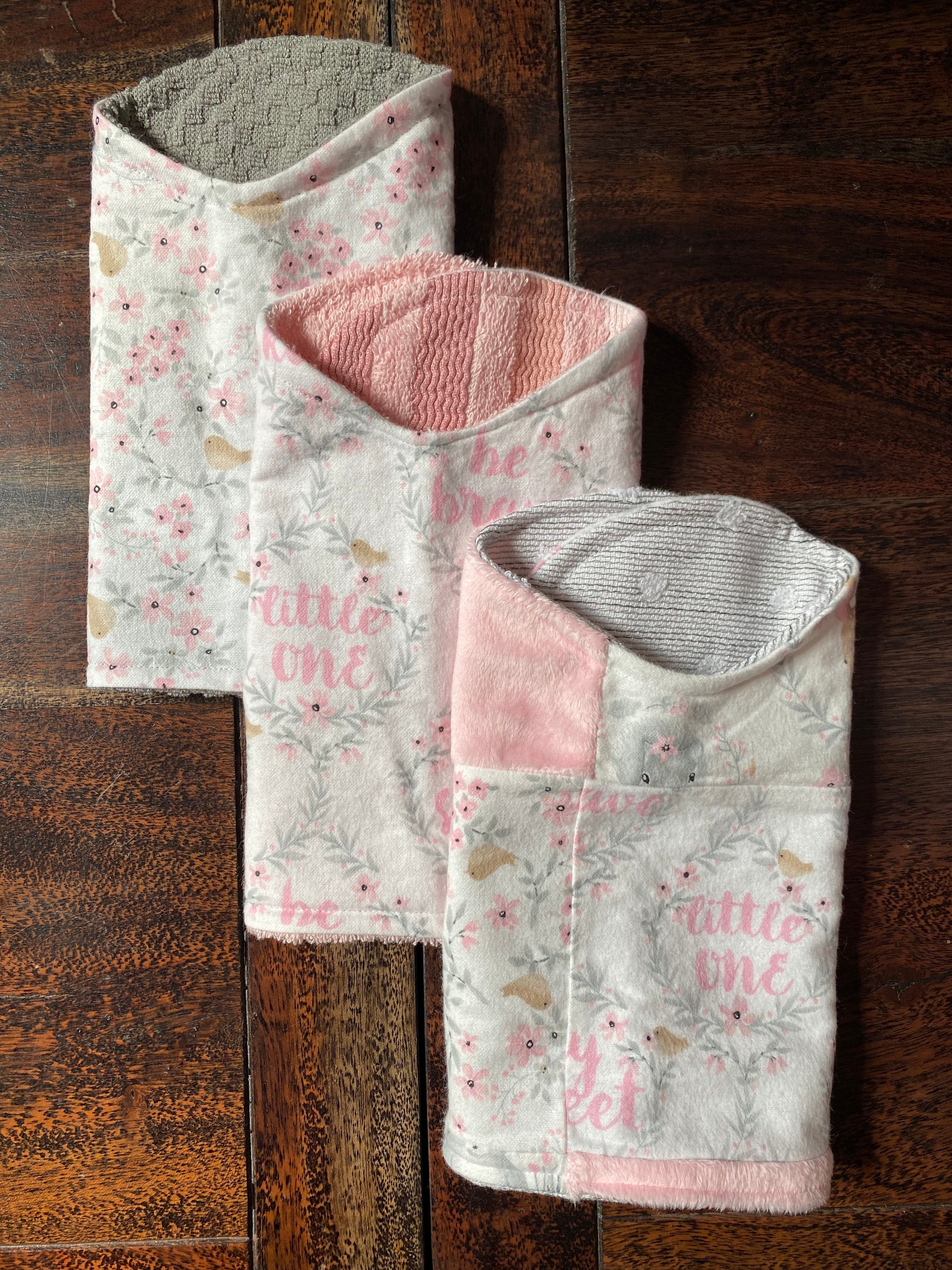 Set of 3 Baby Burp Cloths, Flannel Burp Cloth, Wildlife and Adventure