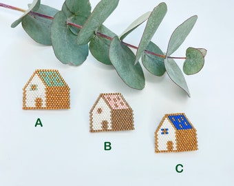 COMPLETE KIT: Weaving a Miyuki bead brooch, materials and instruction booklet / Introduction to brickstitch weaving for beginners