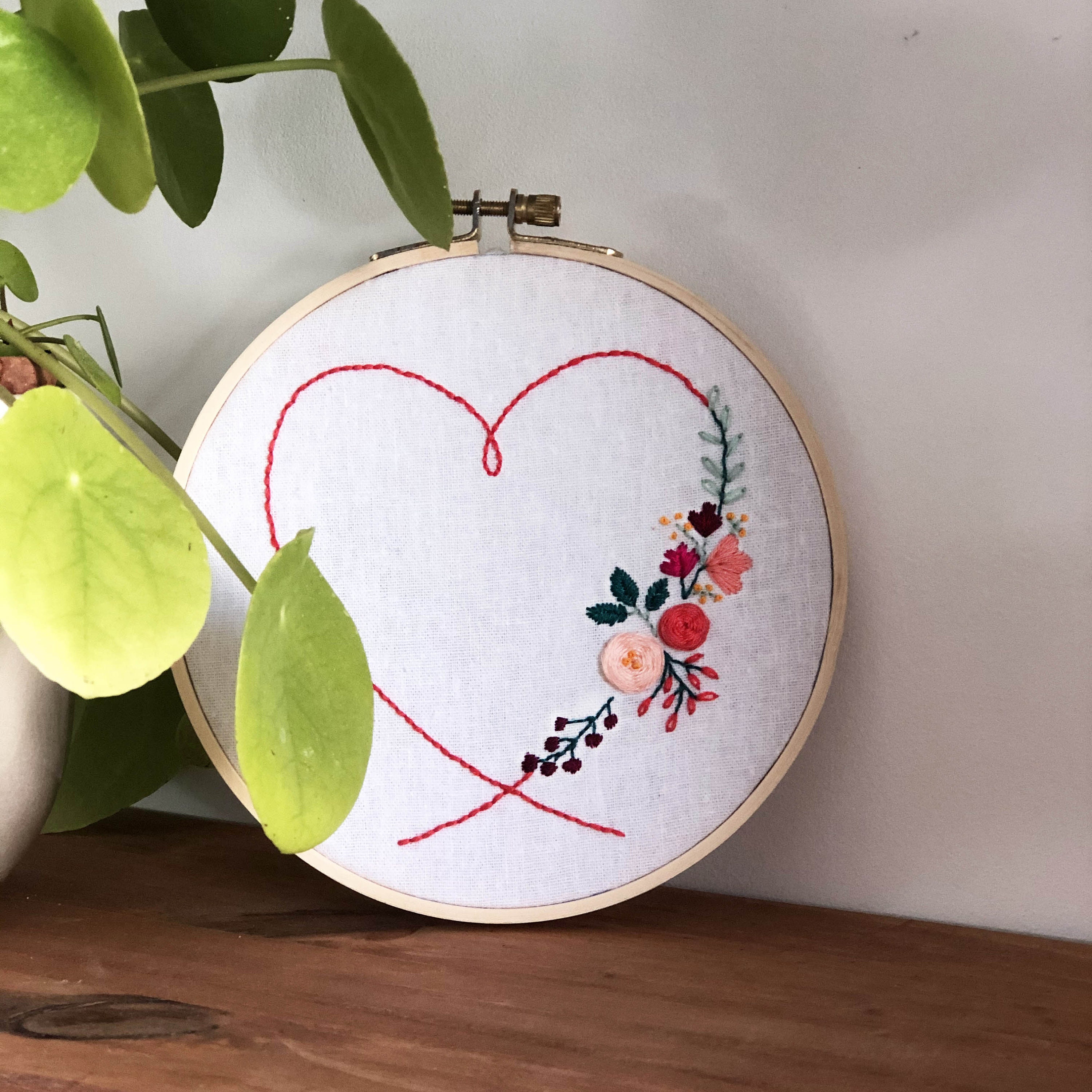 Mini Kit, FLOWER ENVELOPE: Embroidery for Beginners, Materials and  Explanation Booklet, Floral Embroidery, Pink and Mimosa Stitch 