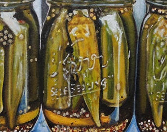 Unframed Art Print titled “Pickled Okra” Southern Living Artwork Lowcountry Farmhouse Decor