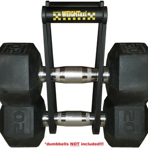 Qty 4 – Genuine WEIGHTaxi® Dumbbell Carriers • Patented Weight Holders • Comfortably Carry Multiple Weights in One Hand!