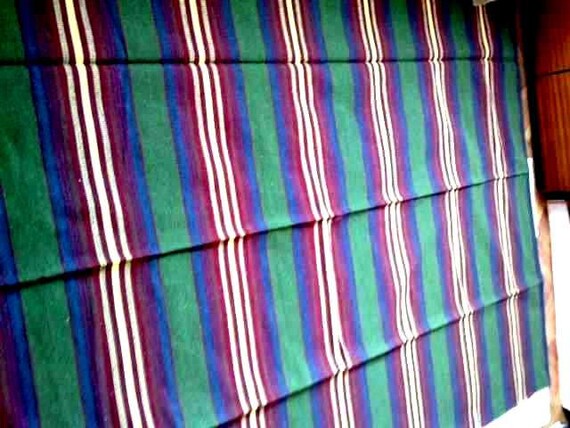 Turkish Vintage Kilim Rug Green Red Striped Rug Organic Wool Blanket Handmade Flat Woven Tribal Nomad Oriental Kelim Boho Rug Rag