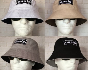 Oasis Embroidered Reni 2 Tone Bucket Hat Uni Student City Of Manchester Sun Holiday Fishing Gardening