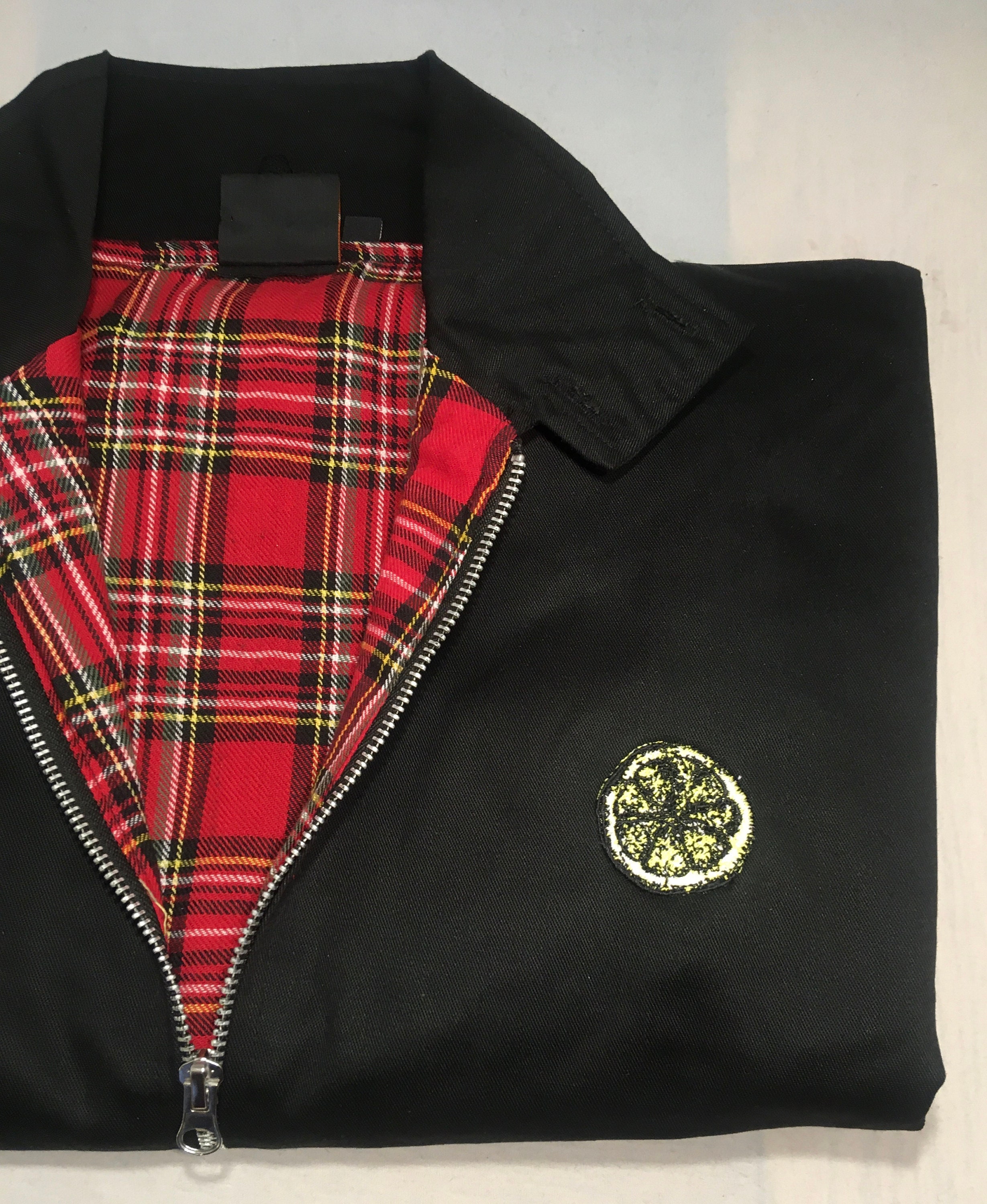 Stone Roses Lemon Spike Island Casual Black Harrington Jacket