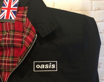 Oasis Casual Black Harrington Jacket Classic Vintage Mods Scooter