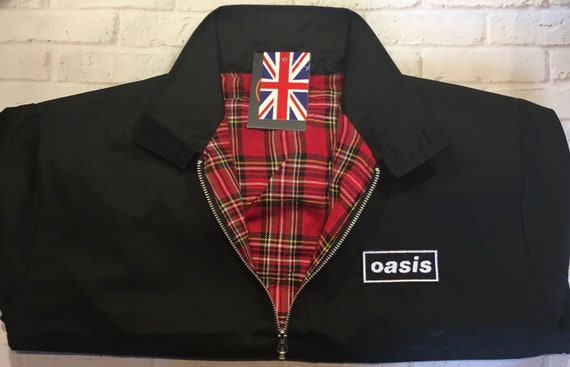 Oasis Casual Black Harrington Jacket Classic Vintage Mods Scooter