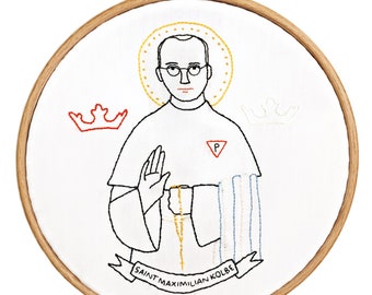 St. Maximilian Kolbe Embroidery Pattern - PDF Digital Download