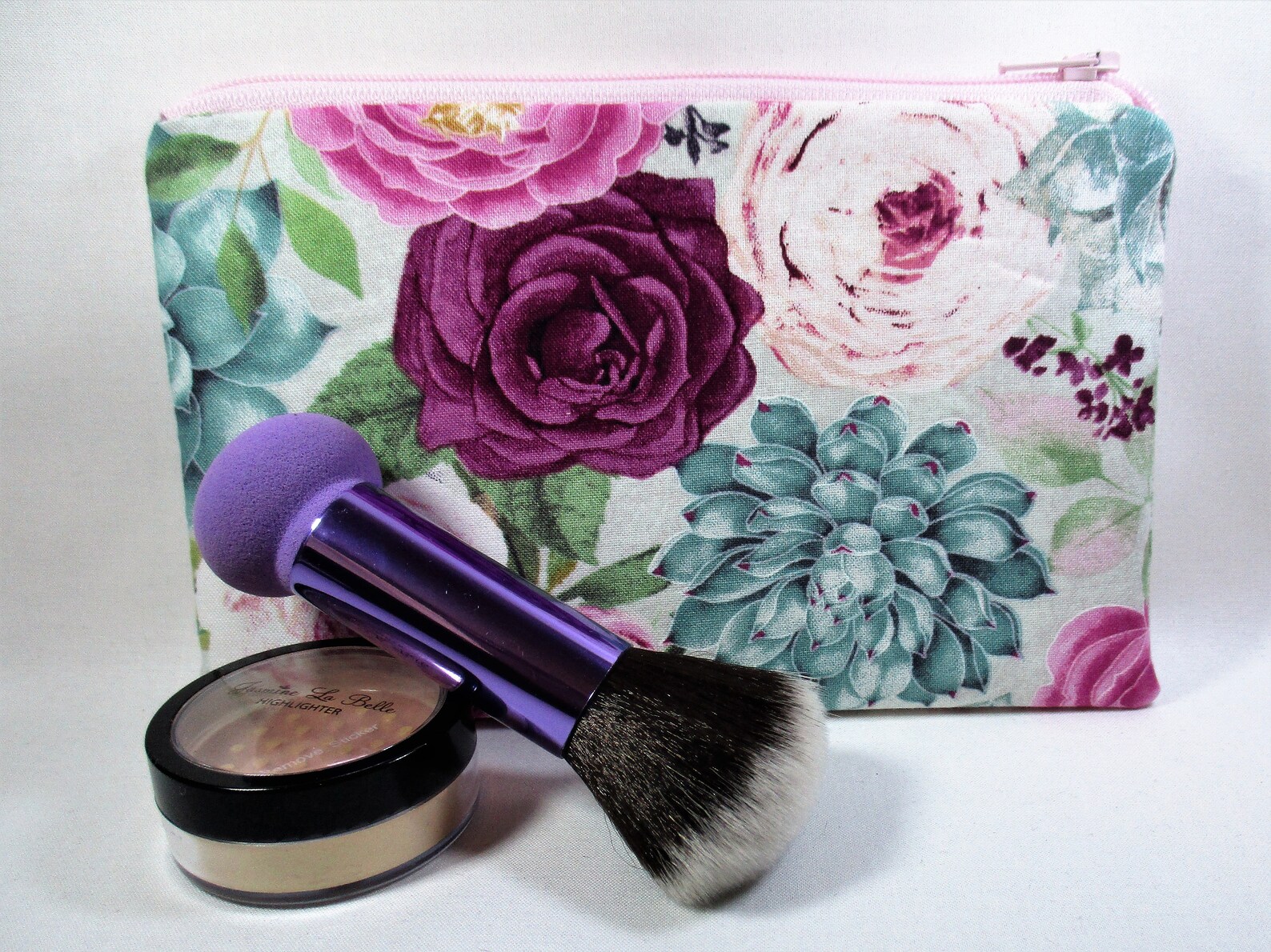 Small Floral Cosmetic Bag Pretty Makeup Bag for Purse Roses Etsy