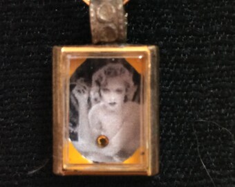 Repurposed watch locket panorama pendant necklace