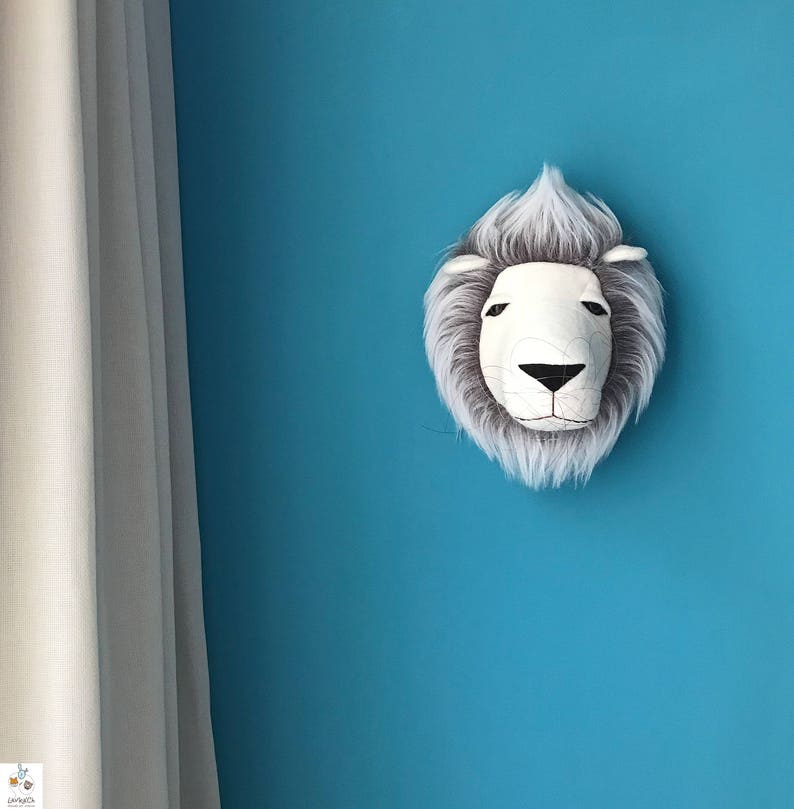 Faux Animal Head Wall Mount for Safari Nursery Decor Felt Etsy
