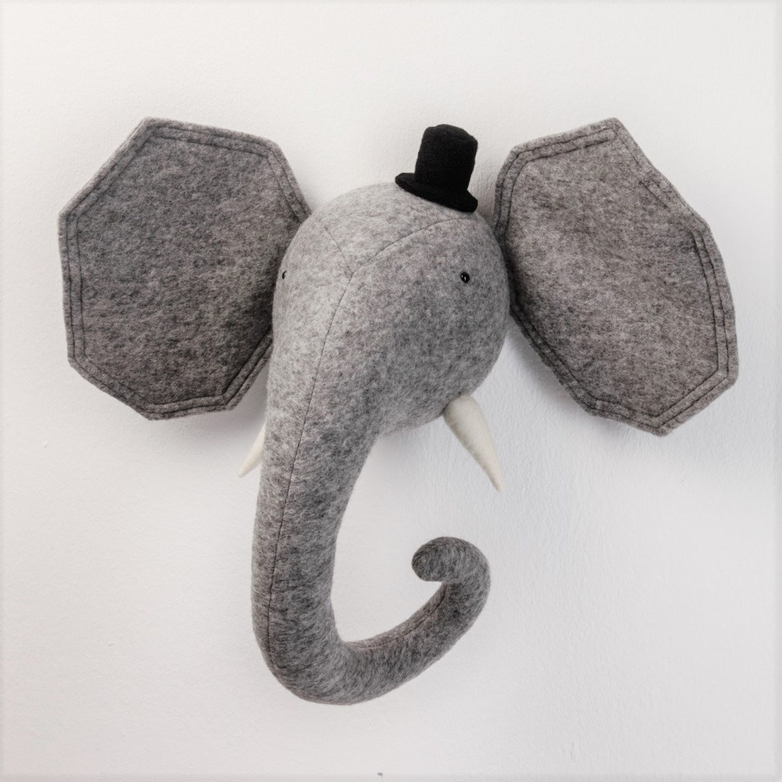 Elephant Wall Decor Felt Animal Head for Safari Nursery Etsy